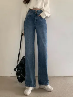 2024 Streetwear Classic Full-Length Denim Pants for Women