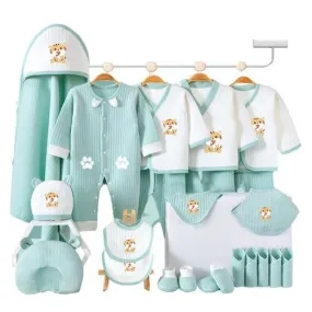 24 pcs Newly Born Baby Girl/Boy Gift Hamper (Tiger Green) 0-12 Months