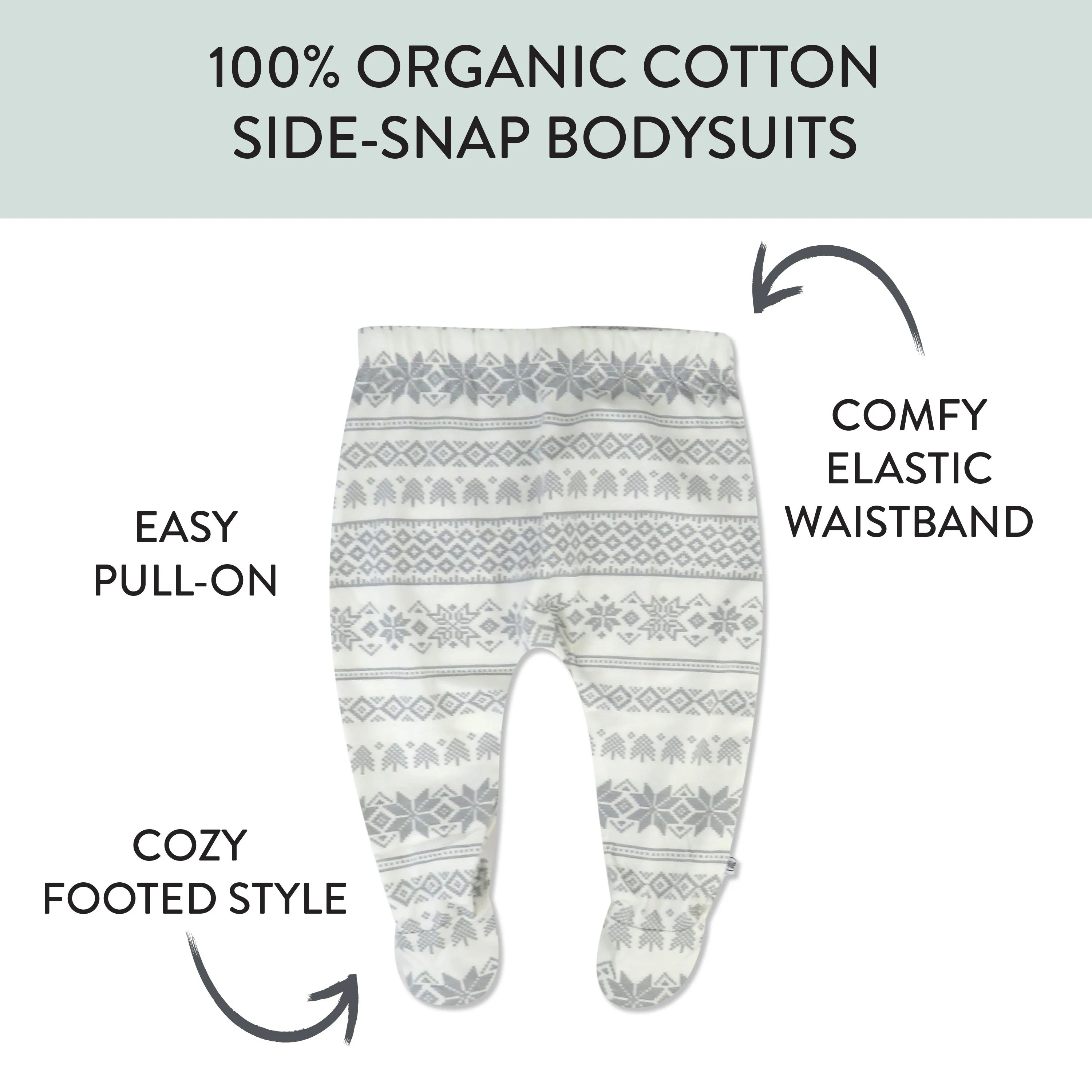 3-Pack Organic Cotton Footed Pants