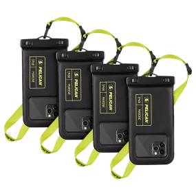4 Pack Pelican Marine Waterproof Floating Pouch (Black / Yellow)