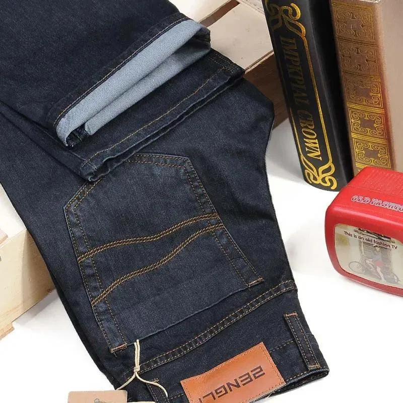4 Season Mens Jeans Pants Straight Loose Baggy Harem Denim