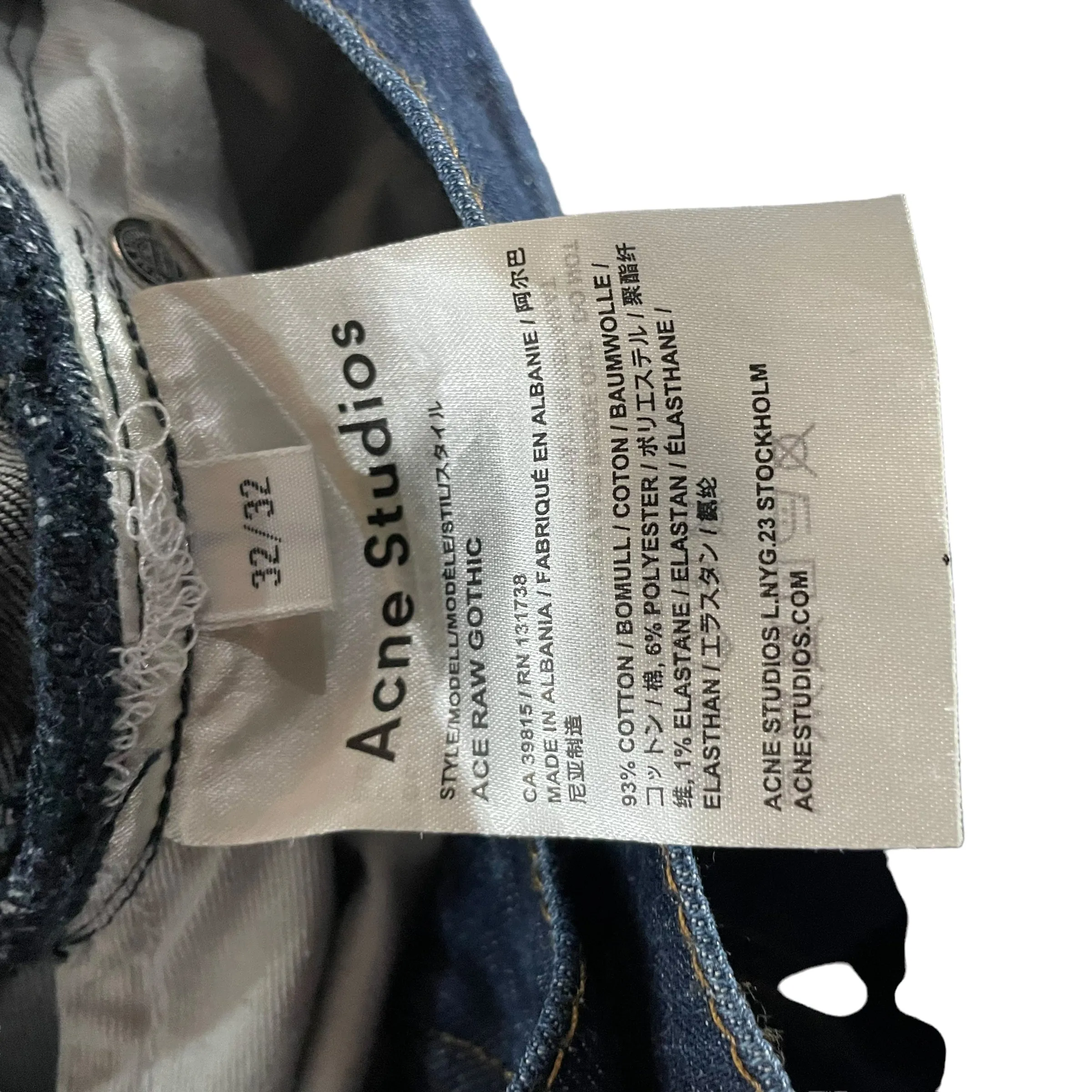 Acne Studios/Skinny Pants/32/Denim/BLU/ACE RAW GOTHIC