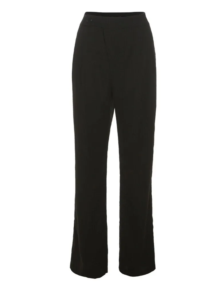 Autumn Fashion Casual High Waist Zipper Office Lady Suit Pants New Simple Acitvewear Streetwear Trousers Women