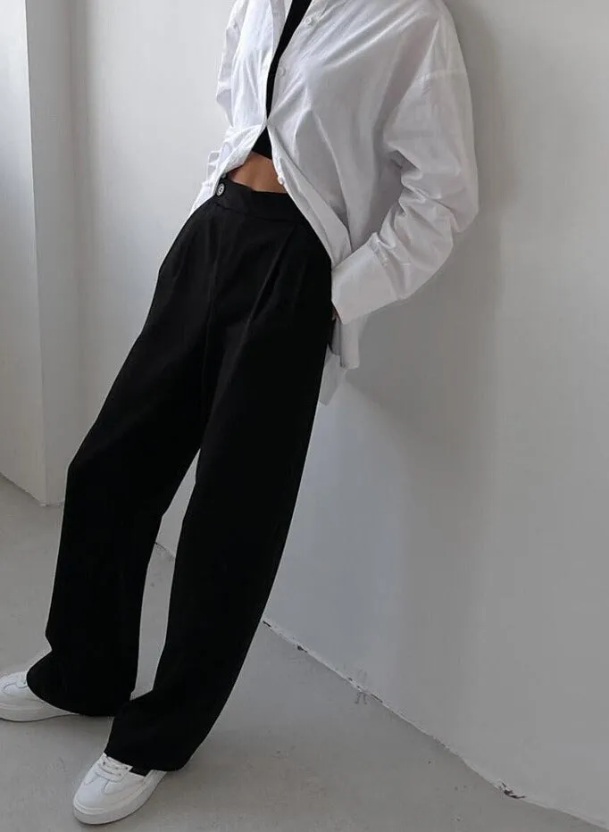 Autumn Fashion Casual High Waist Zipper Office Lady Suit Pants New Simple Acitvewear Streetwear Trousers Women