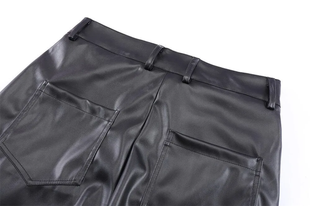 AV1 Black Leather Pants
