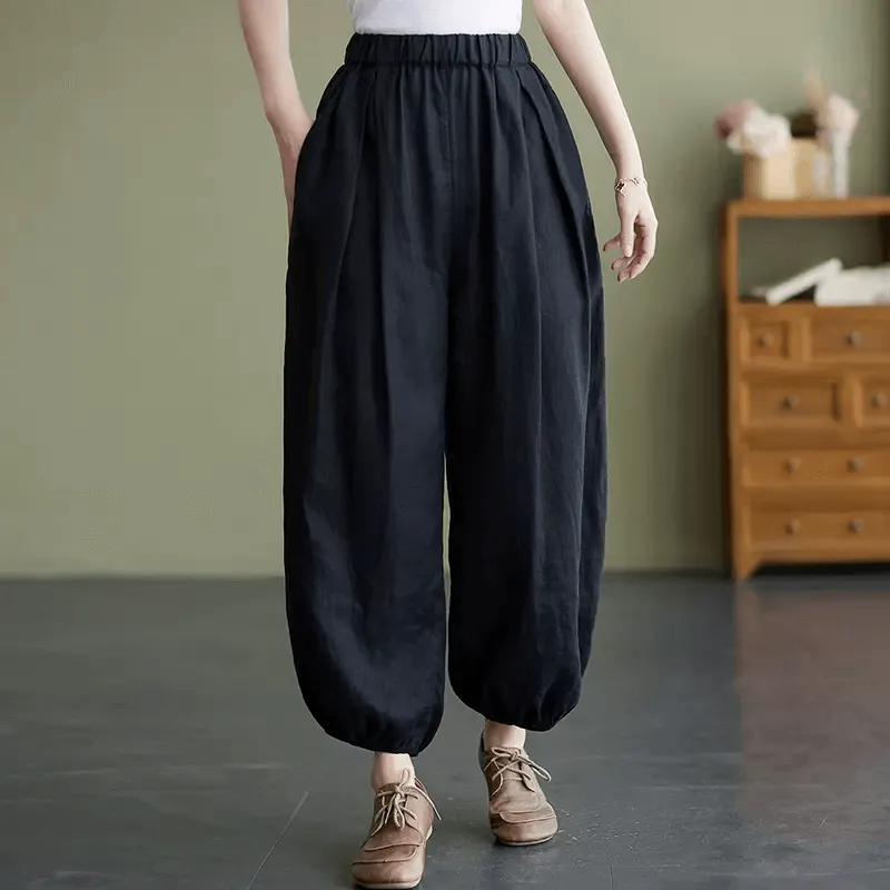 Babakud Women Summer Cotton Linen Bloomers Pants