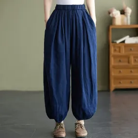 Babakud Women Summer Cotton Linen Bloomers Pants