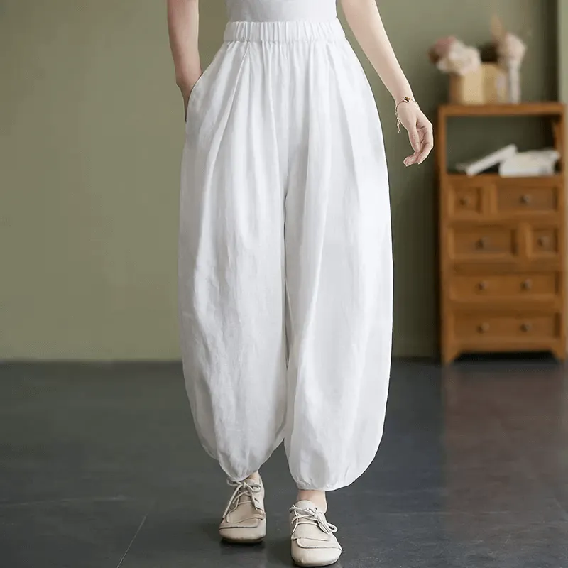 Babakud Women Summer Cotton Linen Bloomers Pants