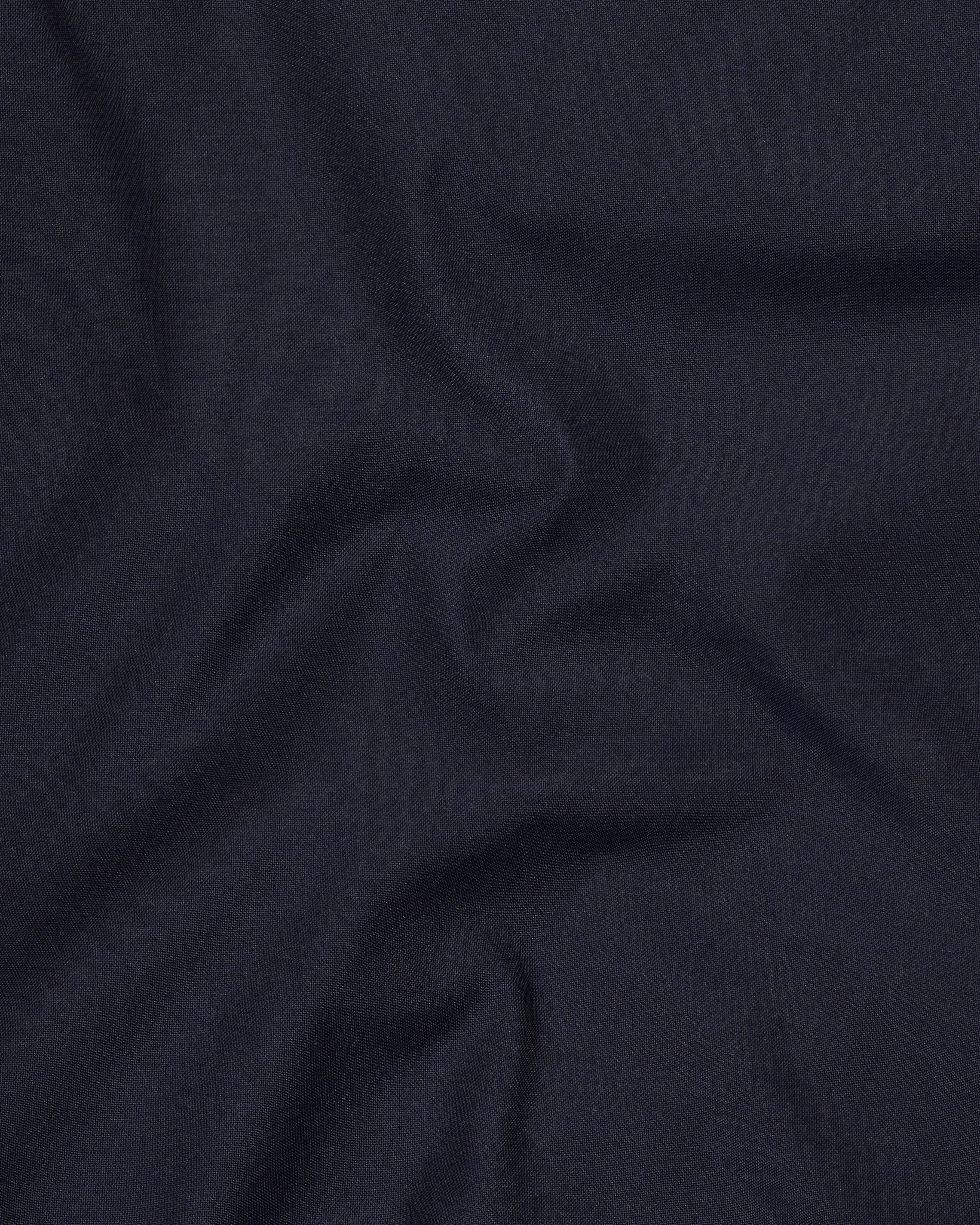 Baltic Sea Navy Blue Textured Pant