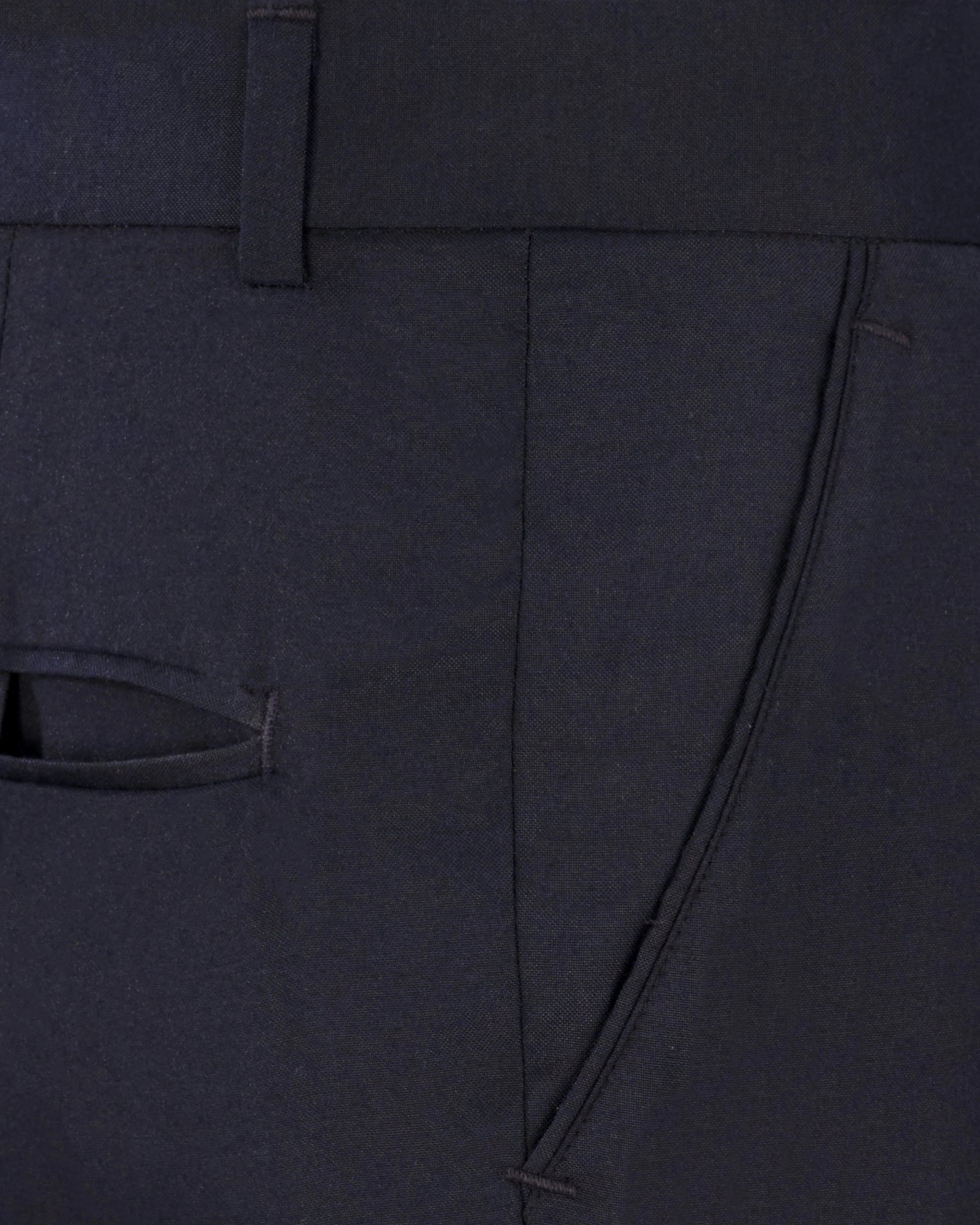 Baltic Sea Navy Blue Textured Pant
