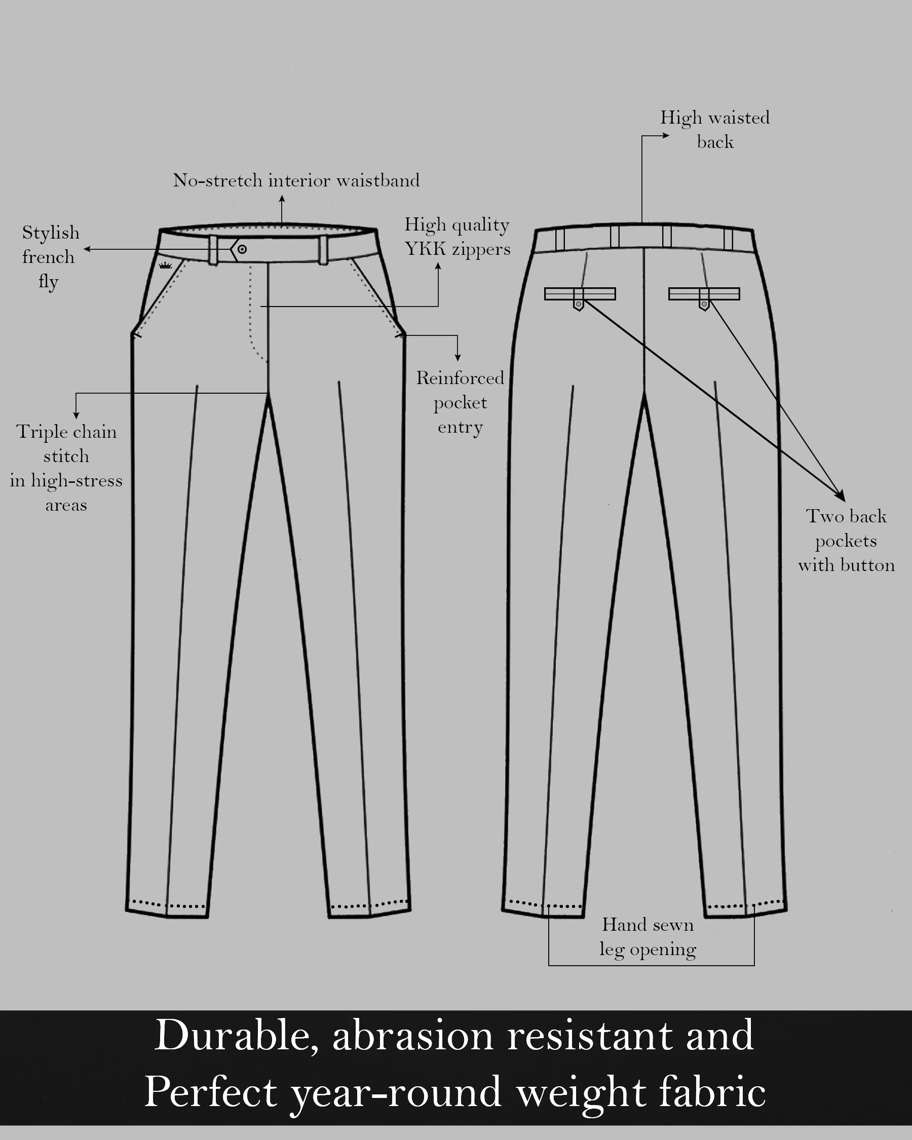 Baltic Sea Navy Blue Textured Pant