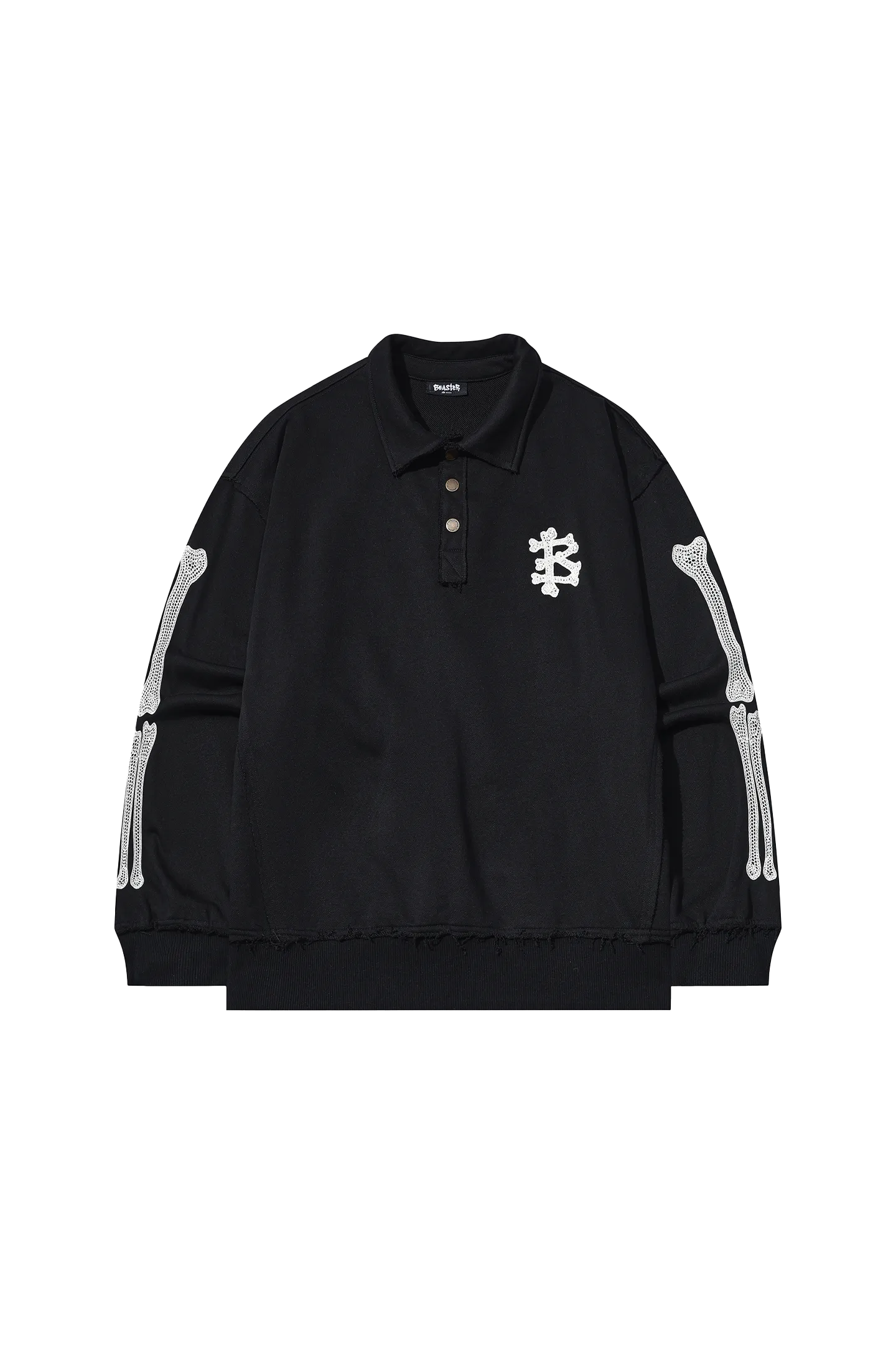 BEASTER Embroidered Pattern Long-sleeved Polo Shirt
