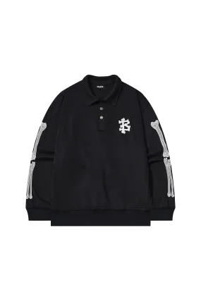 BEASTER Embroidered Pattern Long-sleeved Polo Shirt