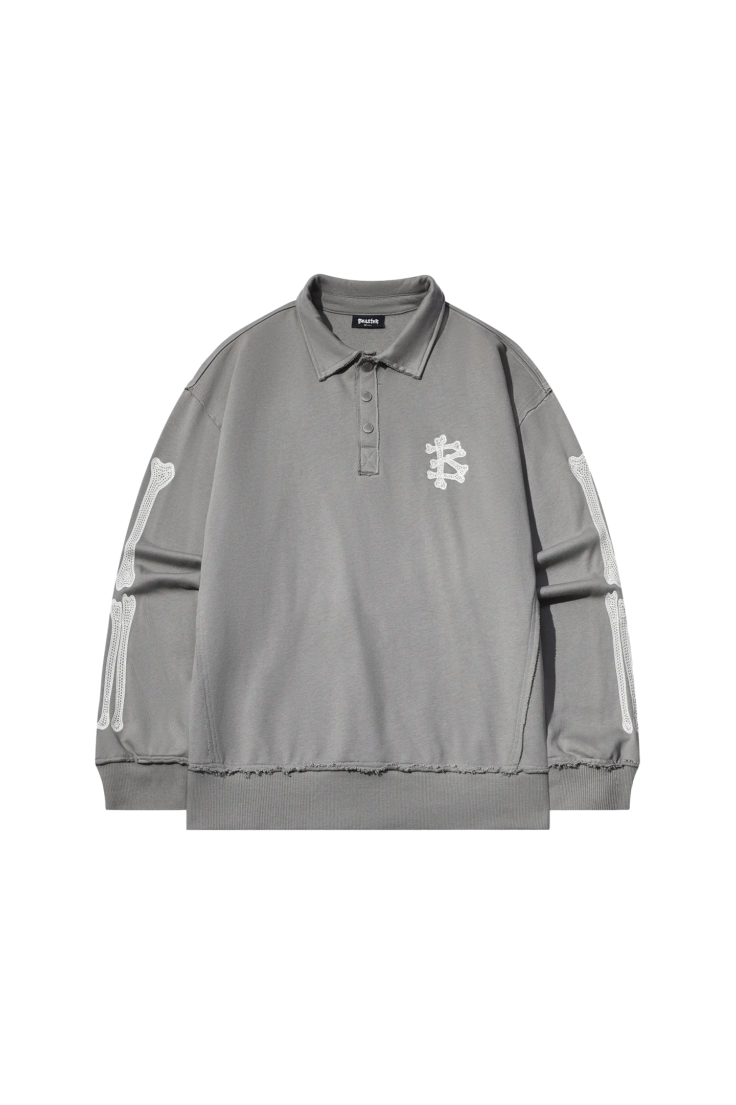 BEASTER Embroidered Pattern Long-sleeved Polo Shirt