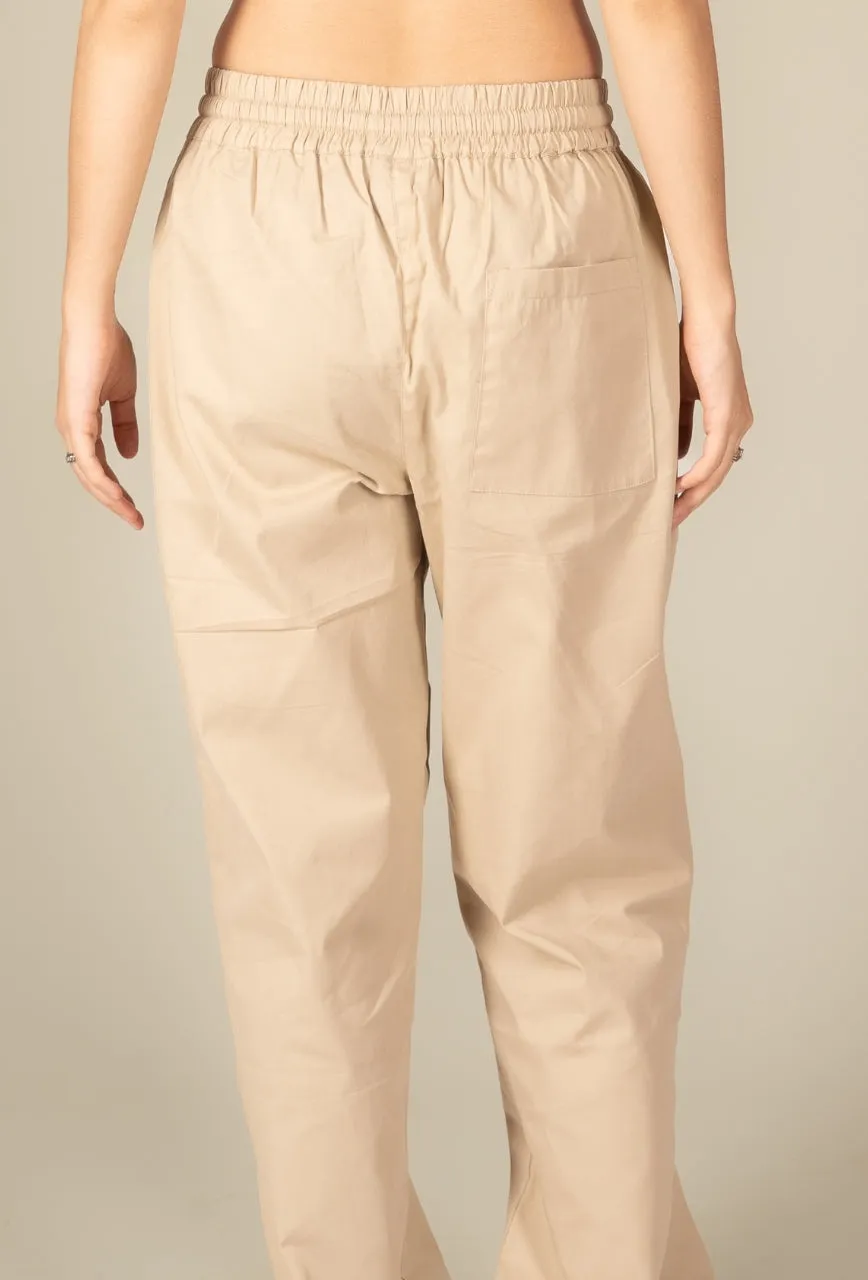 Beige Cargo Parachute Pant - Unisex Comfy Pant