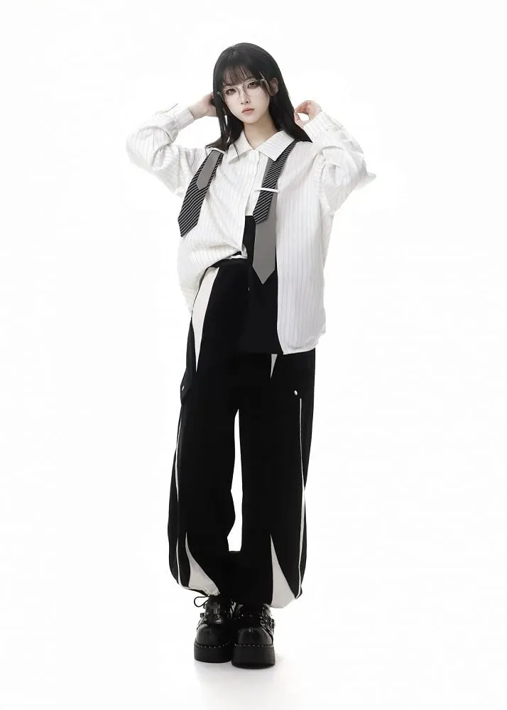 Black Elastic Cuff Sweat Pants