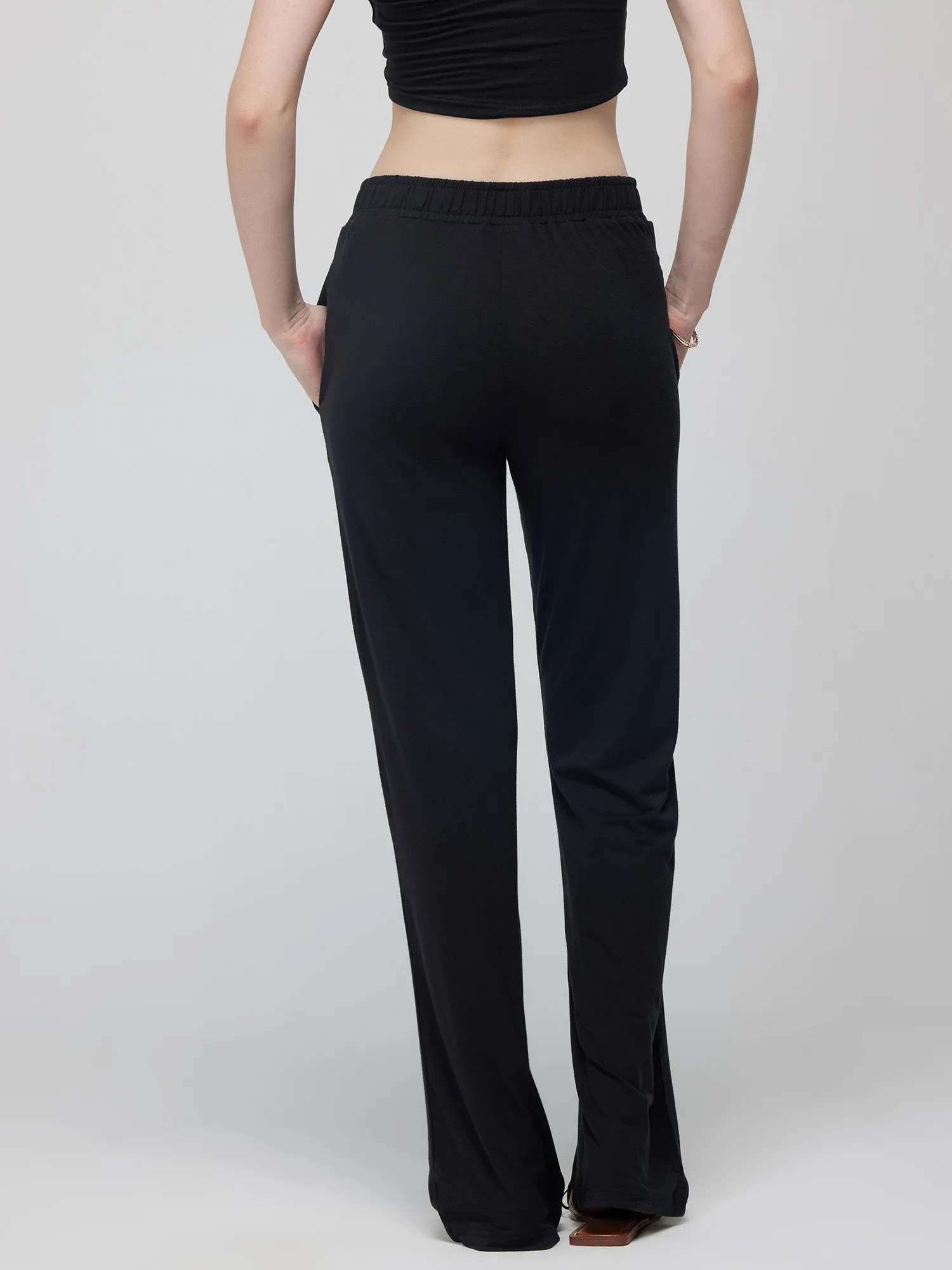 Black Float Flare Pants