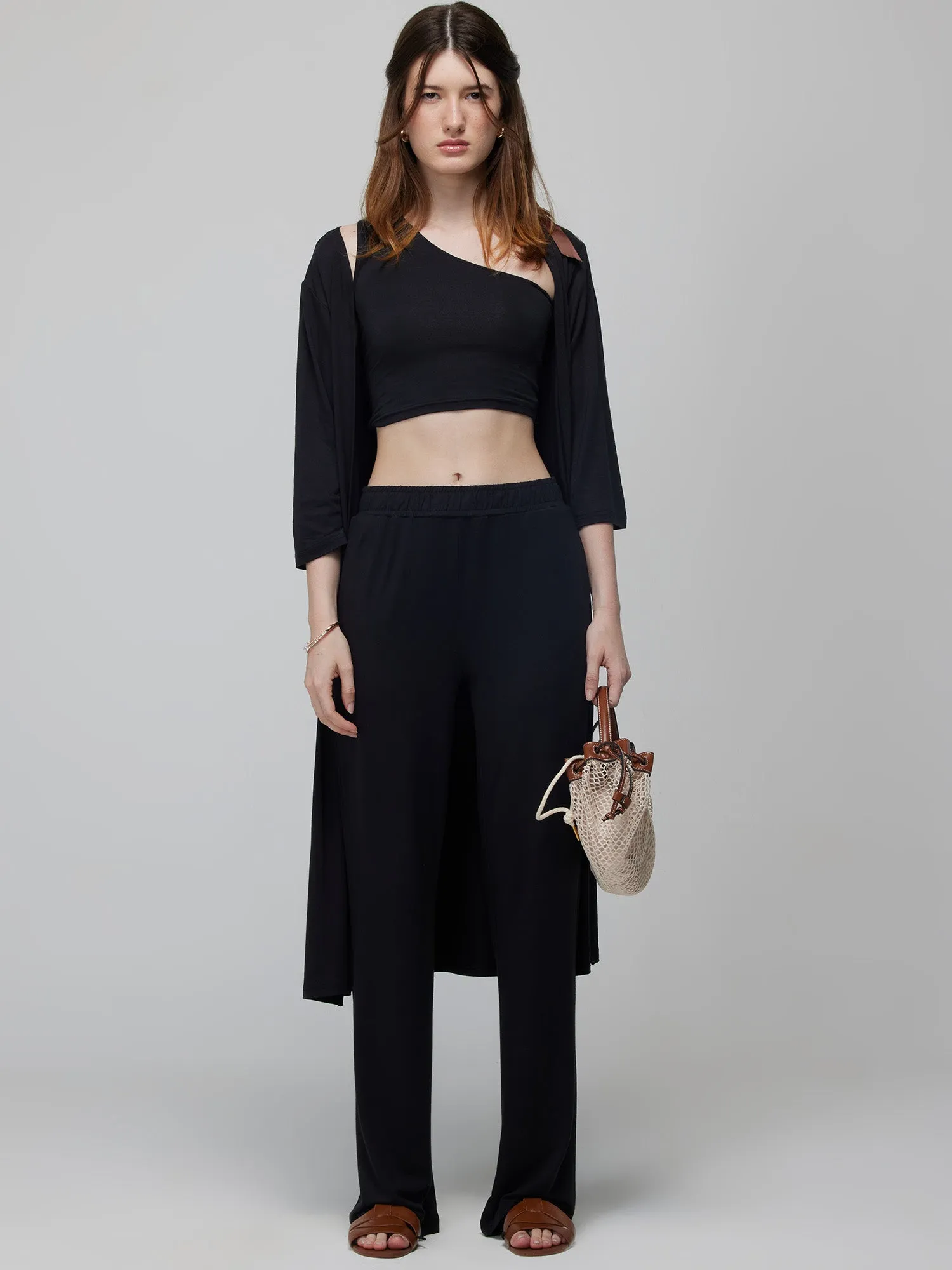 Black Float Flare Pants