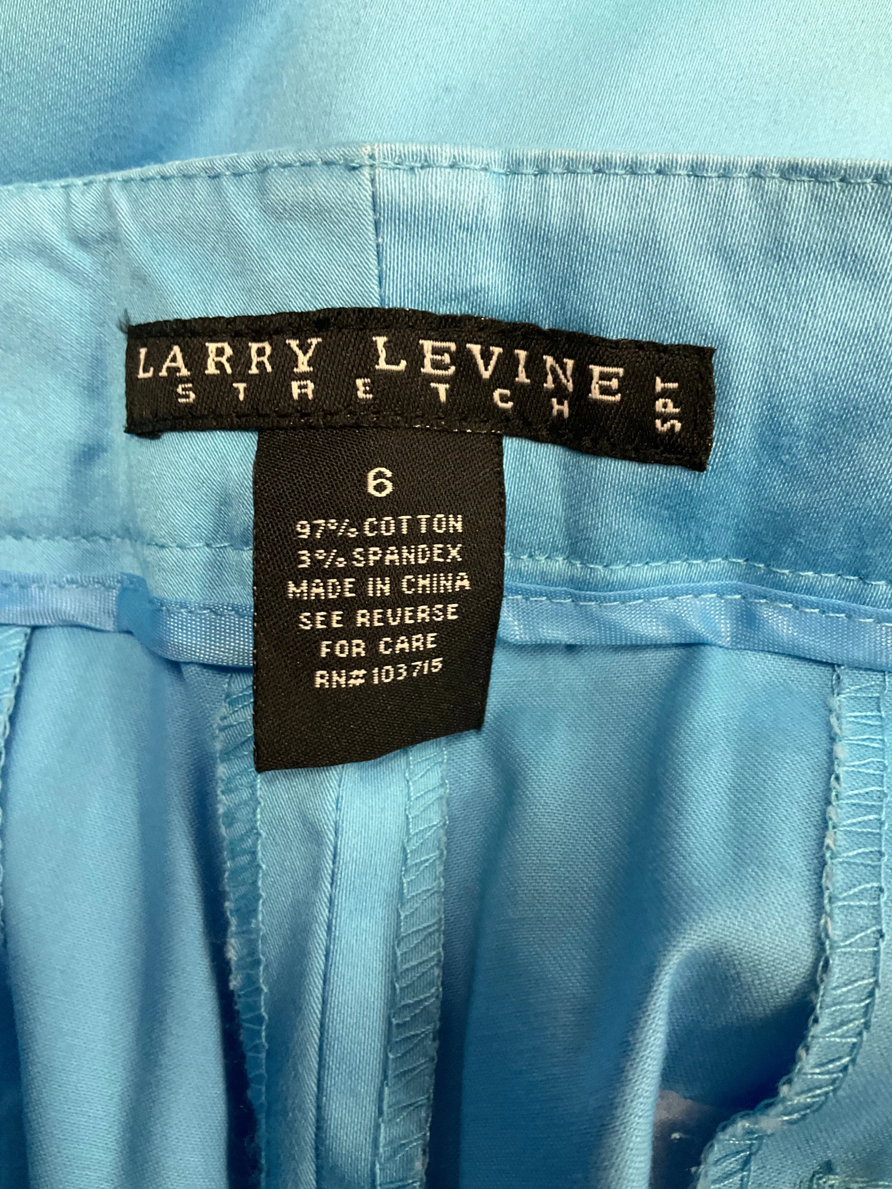 Blue Pants Cropped Larry Levine, Size 6