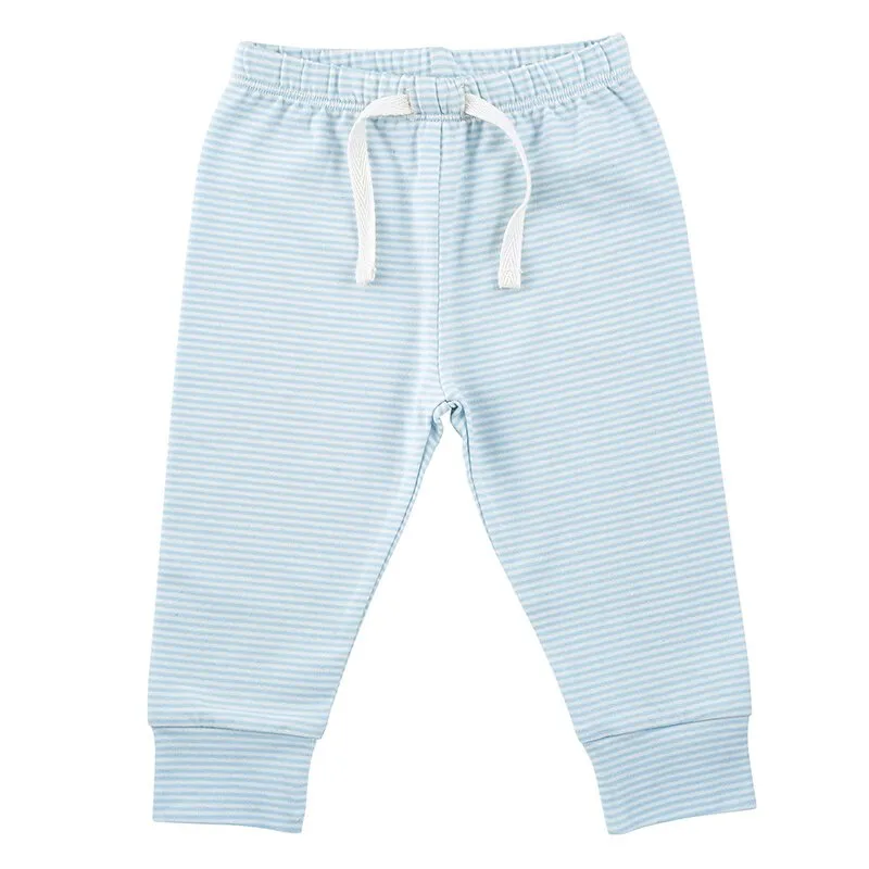 Blue Stripe Baby Pants, 0-6 Months