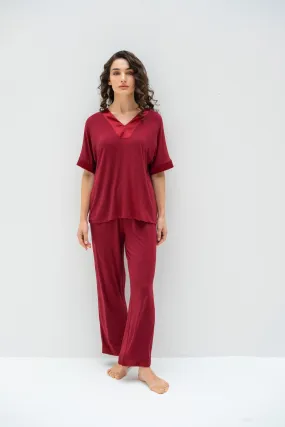 Breeze Pajama set in Burgundy