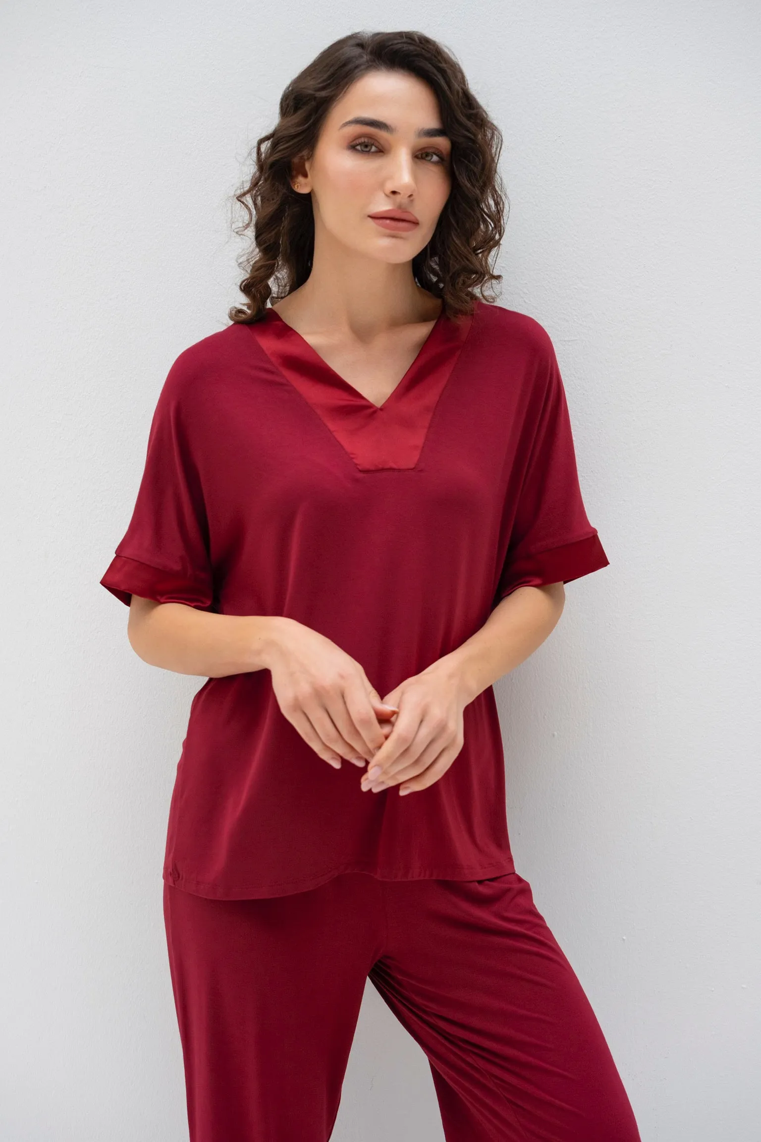 Breeze Pajama set in Burgundy