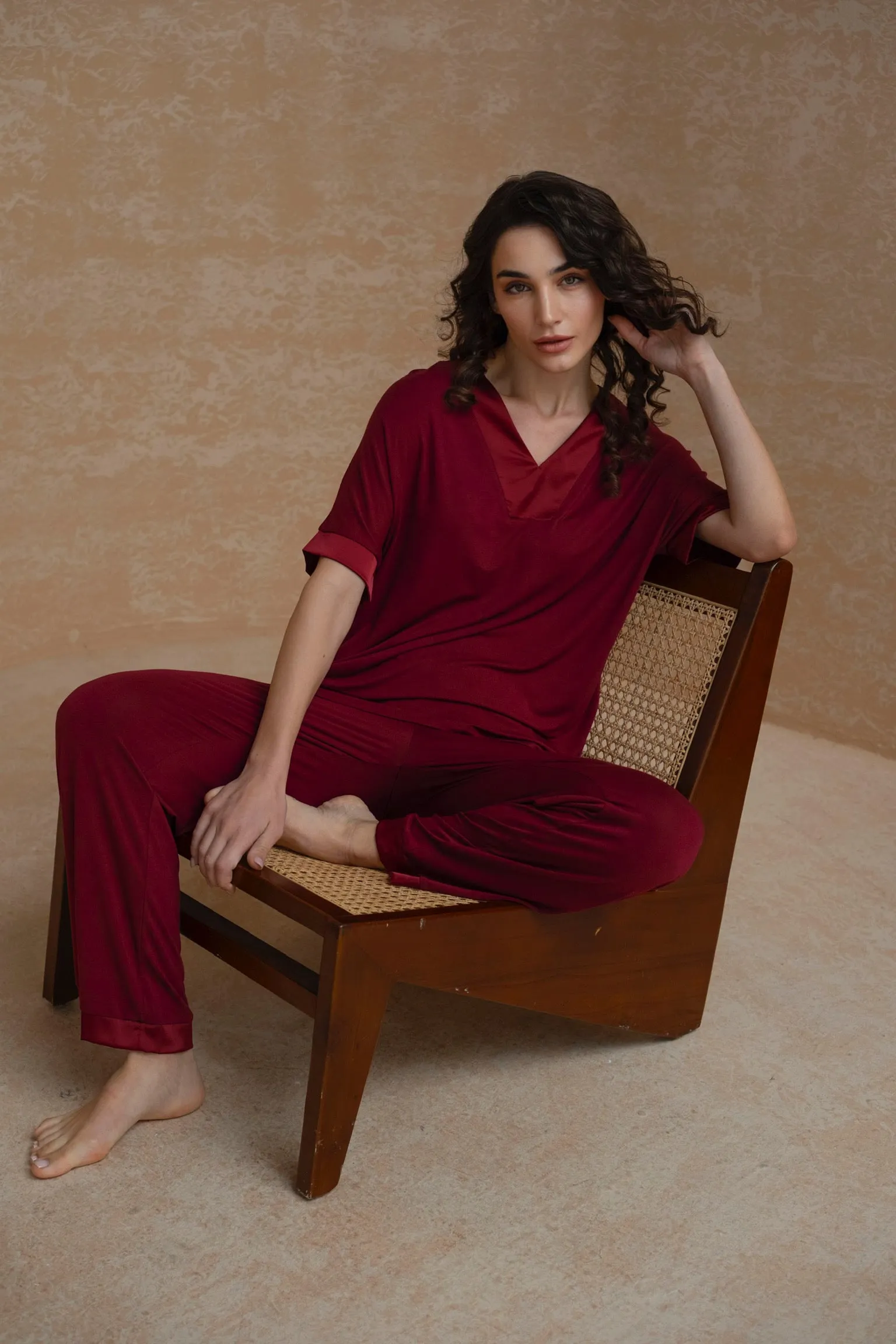 Breeze Pajama set in Burgundy
