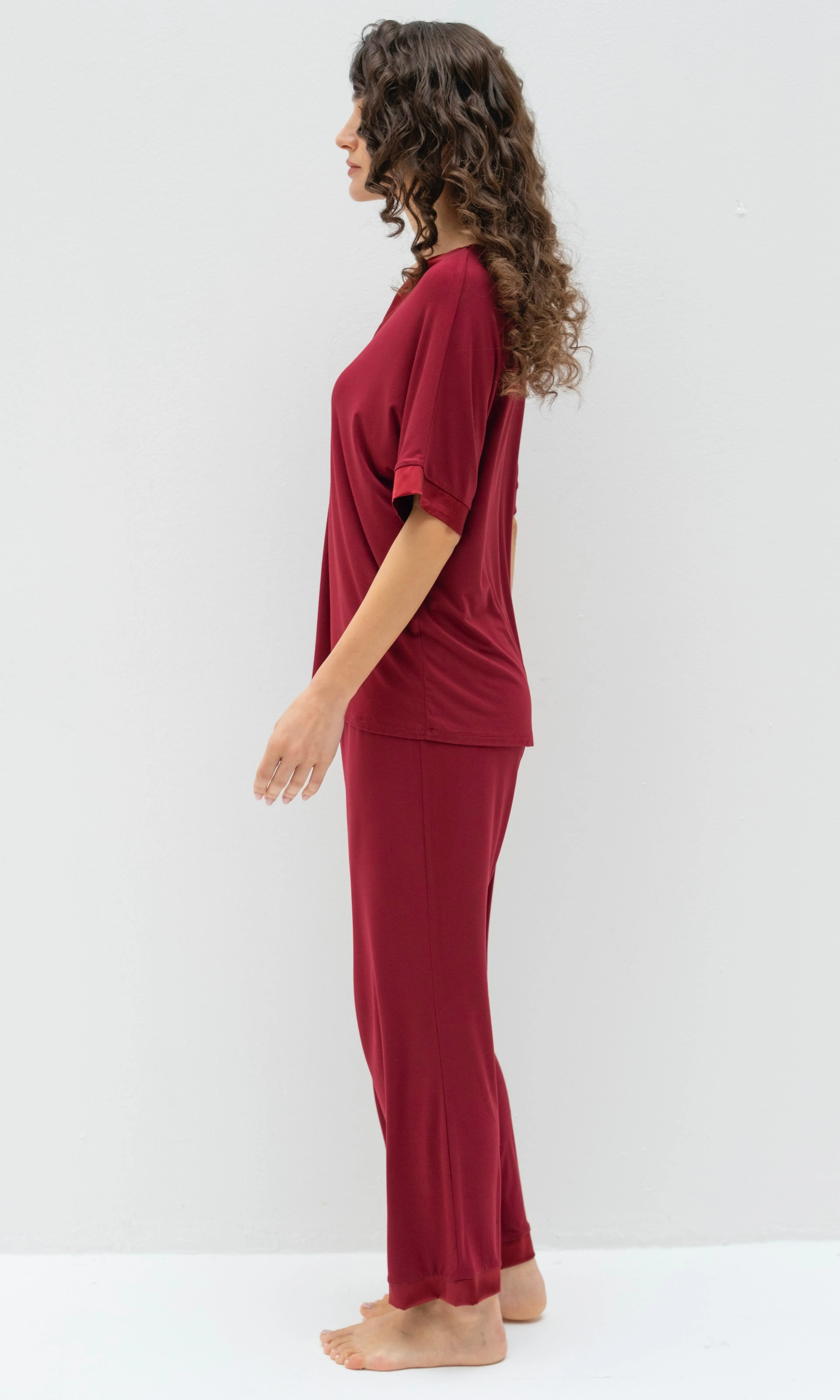 Breeze Pajama set in Burgundy