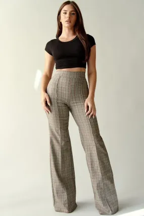 Brown/Rust Pants Vicky Pintuck Flair Business Casual Pants