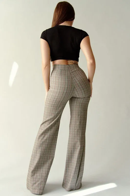 Brown/Rust Pants Vicky Pintuck Flair Business Casual Pants
