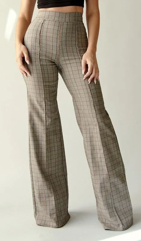 Brown/Rust Pants Vicky Pintuck Flair Business Casual Pants