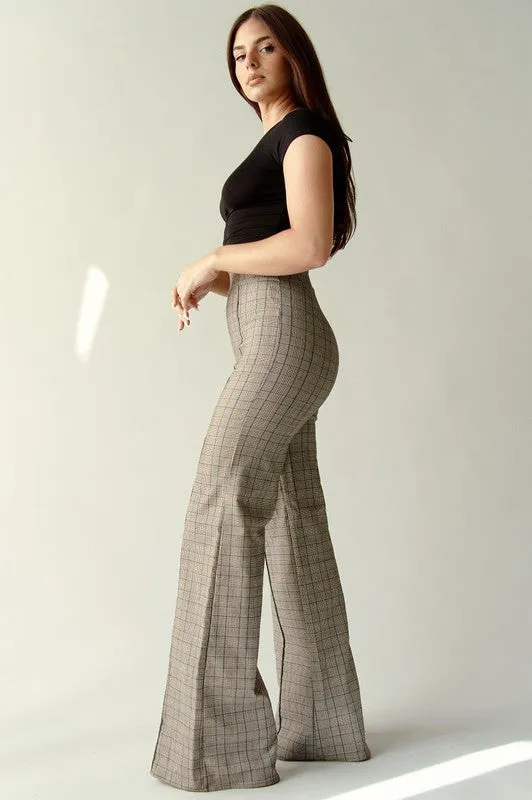 Brown/Rust Pants Vicky Pintuck Flair Business Casual Pants