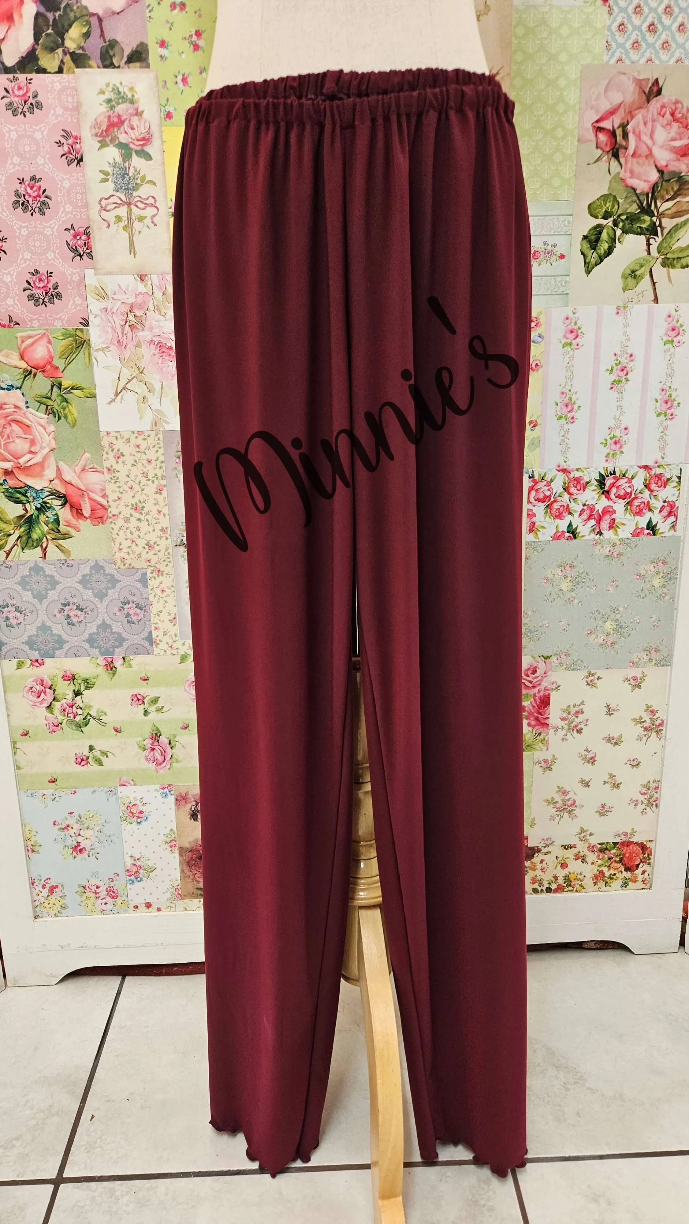 Burgundy 3-Piece Pants Set LR0671
