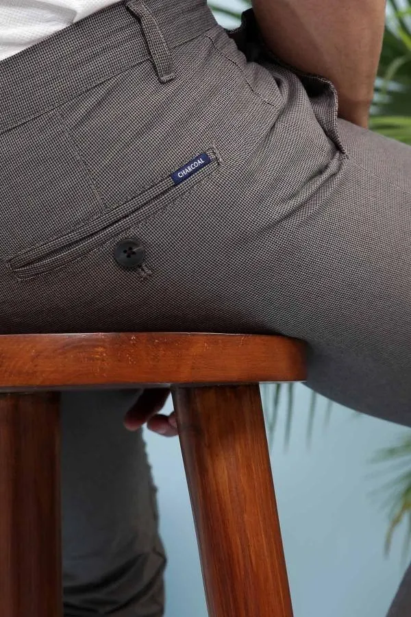 CASUAL PANT CROSS POCKET GREY BLACK SLIM FIT