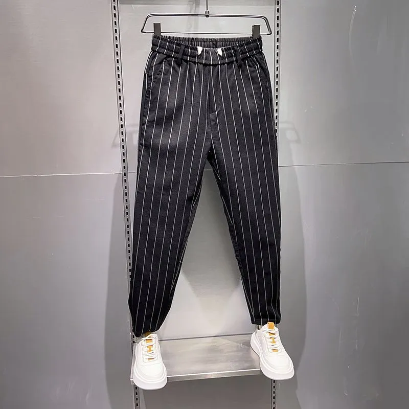 Casual Striped Straight Pants