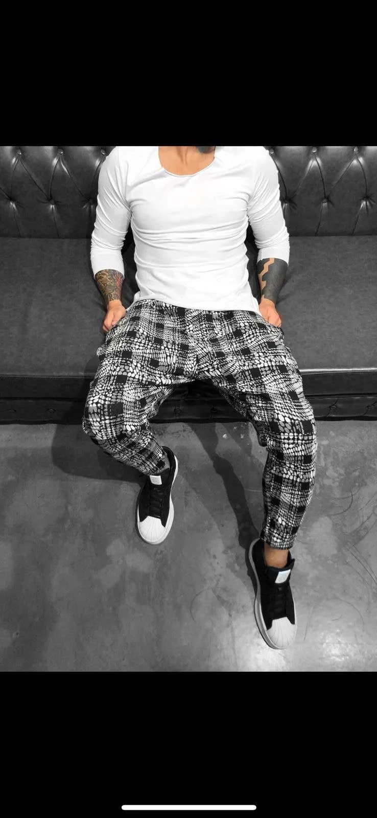 Checkered Baggy Jogger Pant B310 Streetwear Jogger Pants