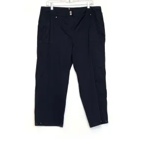 Chicos Womens Size 3 Ocean Beach Crop Pants, Black - NWT