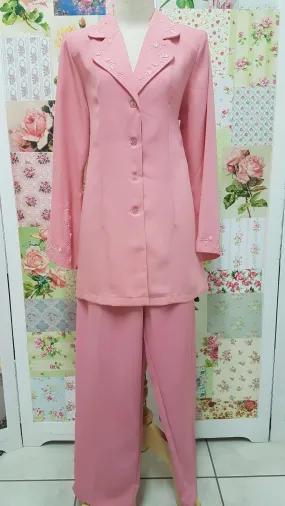 Coral Pink 2-Piece Pants Set HE053