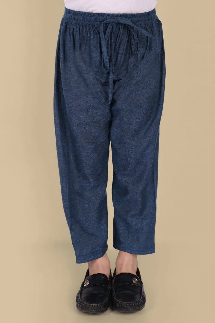 Cotton Linen Pathani Style Blue - Set of 2