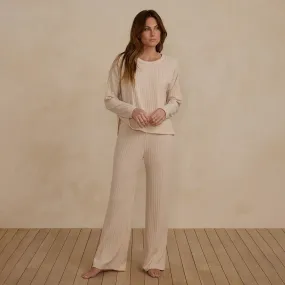 Cozy Rib Knit Woman's Set | Shell