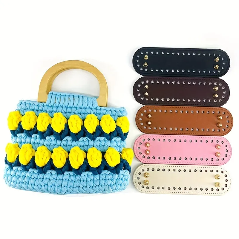 Creative Bag Bottom With Holes, Wear-Resistant PU Leather Handmade Bag Bottom For Girls Women, DIY Accessories