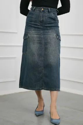 Denim Cargo Skirt