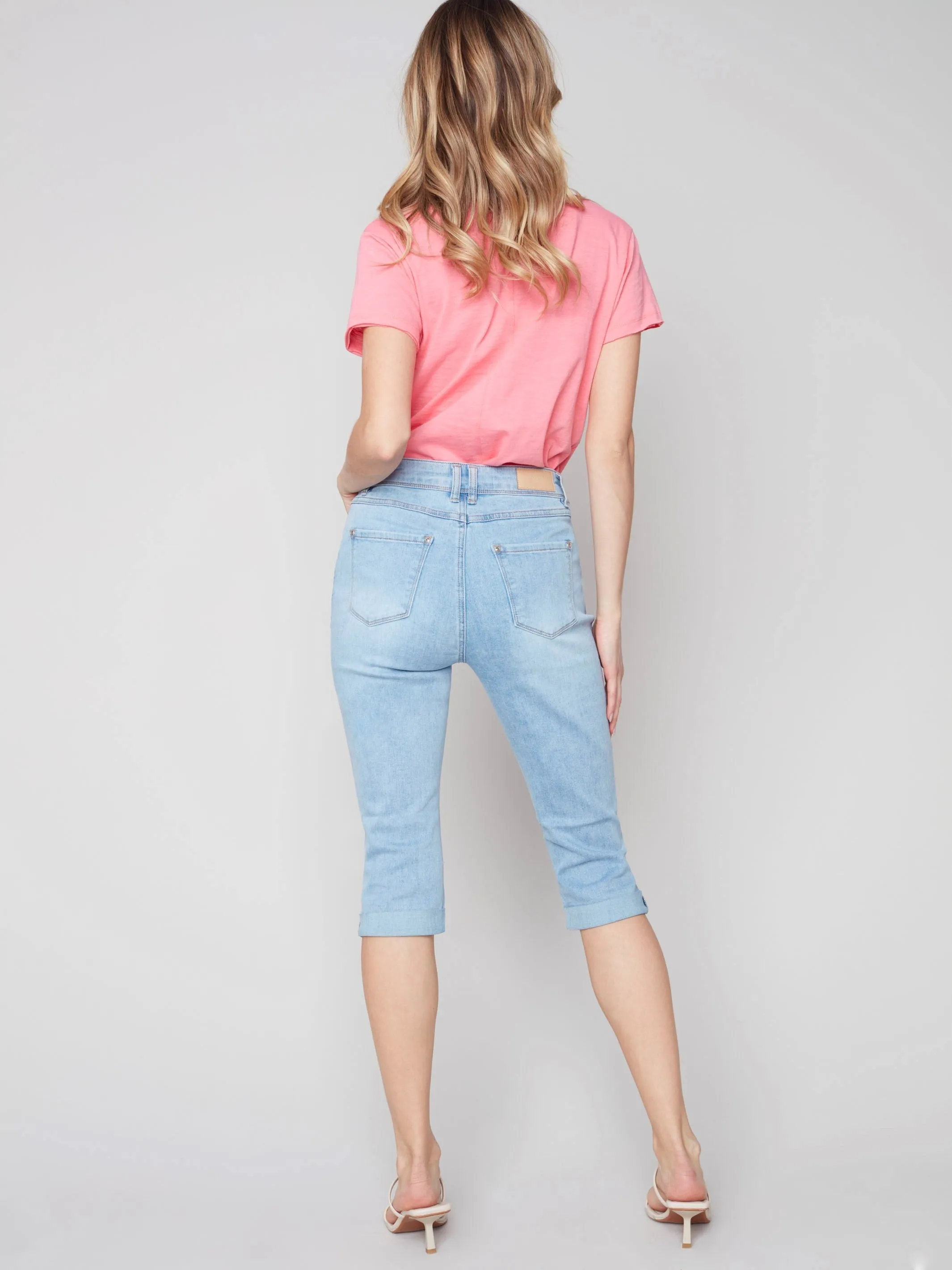 Denim Pedal Pusher Pants - Light Blue