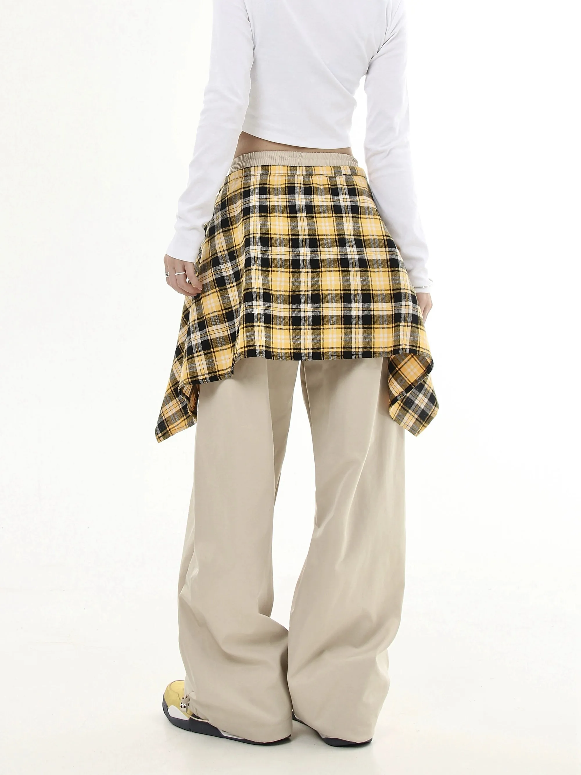 Detachable Plaid Sweatpants