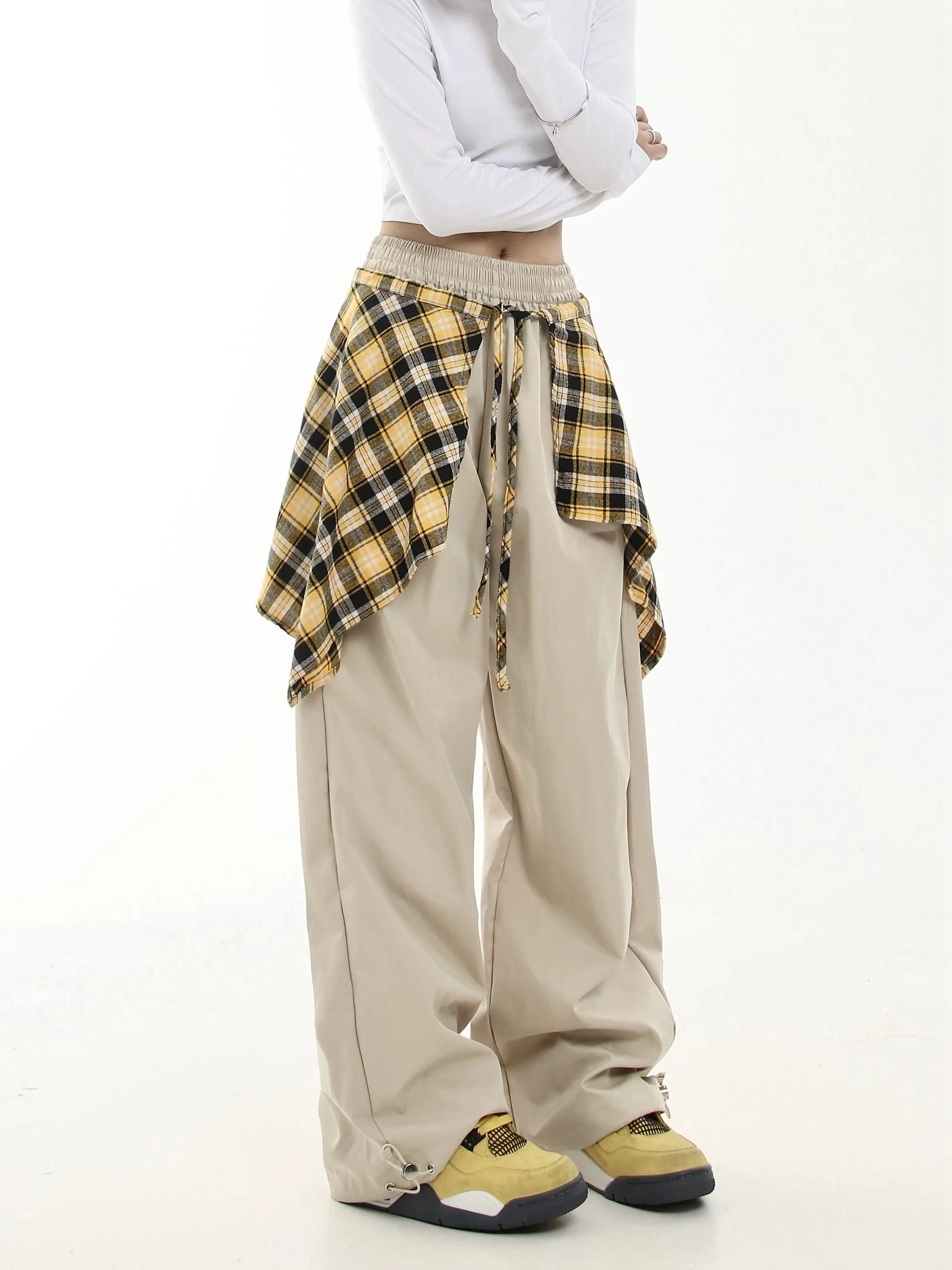 Detachable Plaid Sweatpants