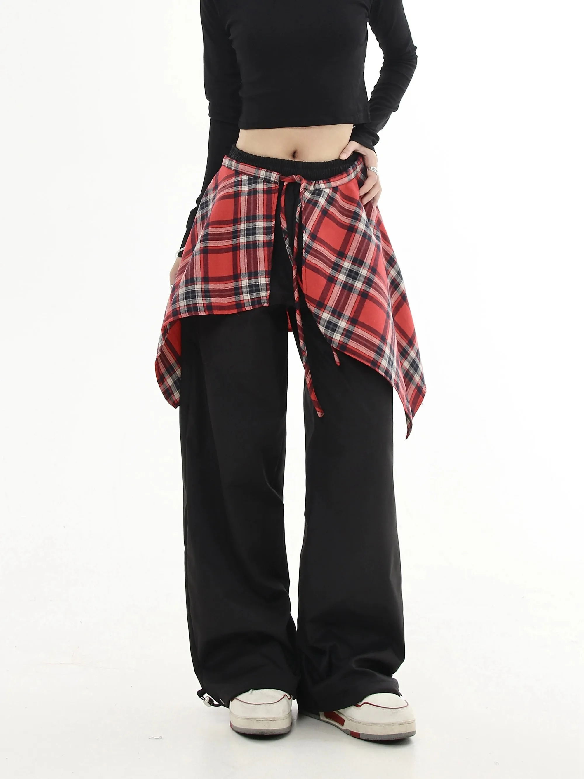 Detachable Plaid Sweatpants