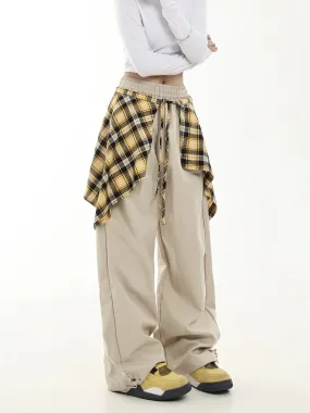 Detachable Plaid Sweatpants