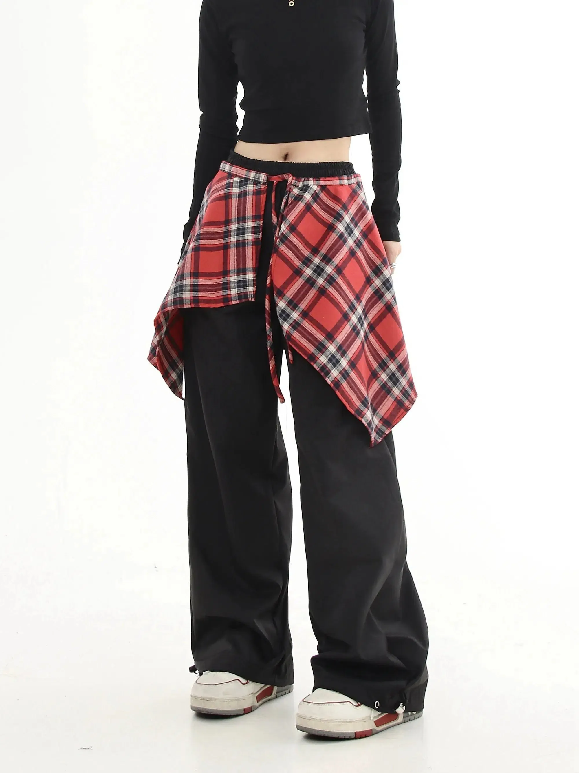 Detachable Plaid Sweatpants