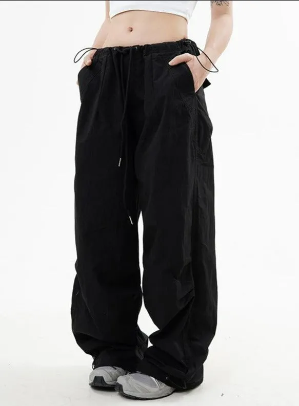 Drawstring Parachute Style Pants