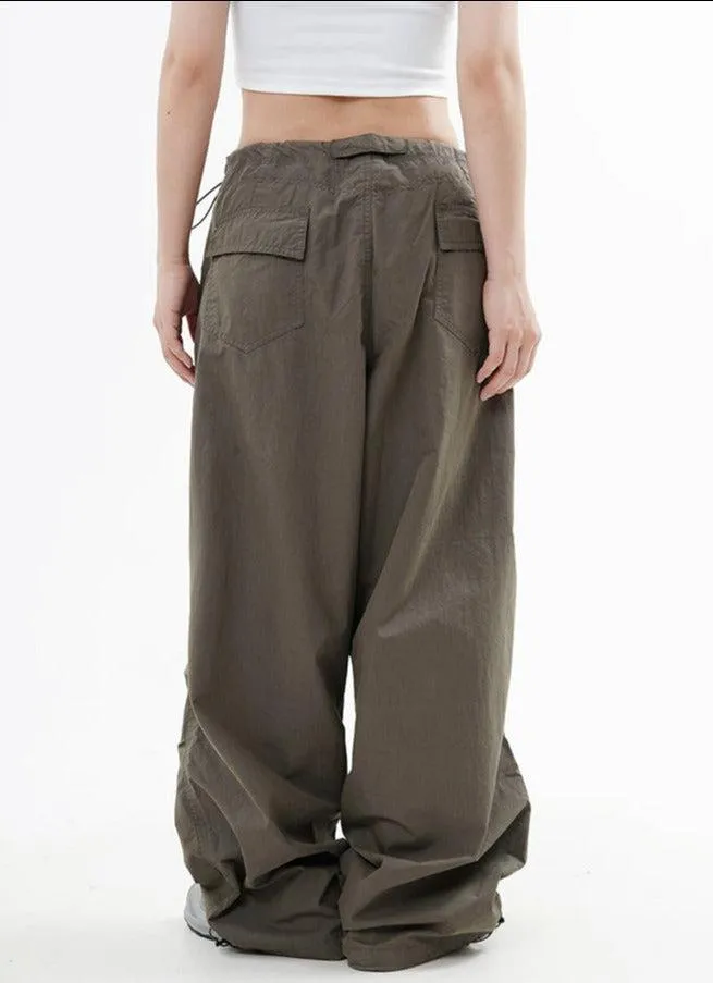 Drawstring Parachute Style Pants